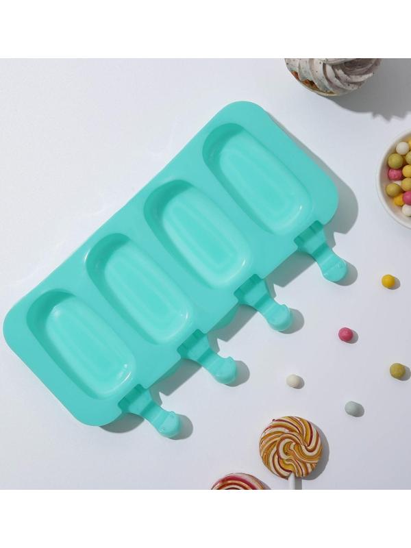 Форма для мороженого «Эскимо классика», 25,8×14,5×2,5 см, 4 ячейки, цвет МИКС