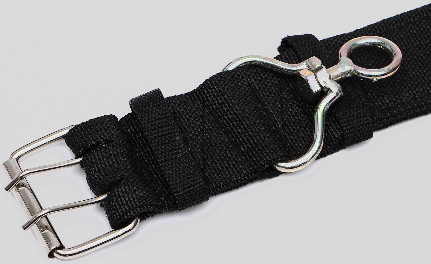 Ошейник четырехслойный с вертлюгом, 80 х 4,9 см, ОШ 64-74 см, полиэстер, чёрный