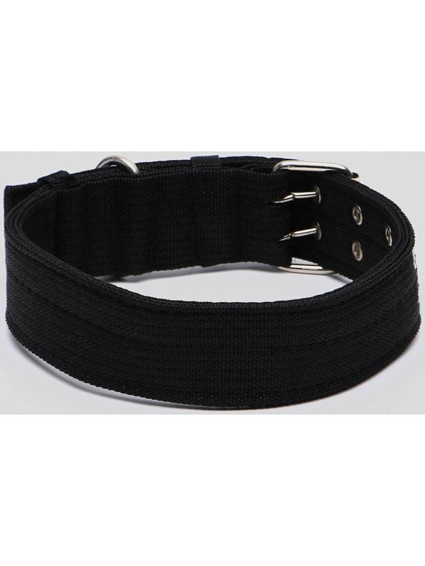 Ошейник четырехслойный с вертлюгом, 80 х 4,9 см, ОШ 64-74 см, полиэстер, чёрный