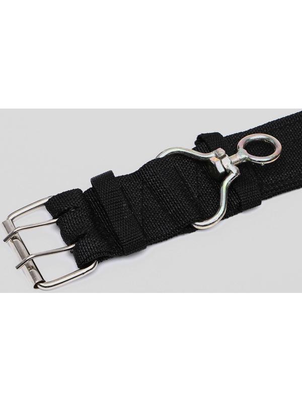 Ошейник четырехслойный с вертлюгом, 80 х 4,9 см, ОШ 64-74 см, полиэстер, чёрный