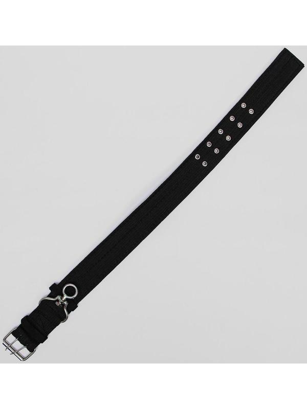 Ошейник четырехслойный с вертлюгом, 80 х 4,9 см, ОШ 64-74 см, полиэстер, чёрный