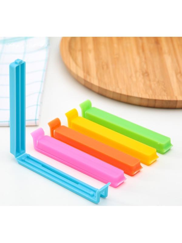 Набор зажимов для пакета «Лед», 11 см, 5 шт, цвет МИКС