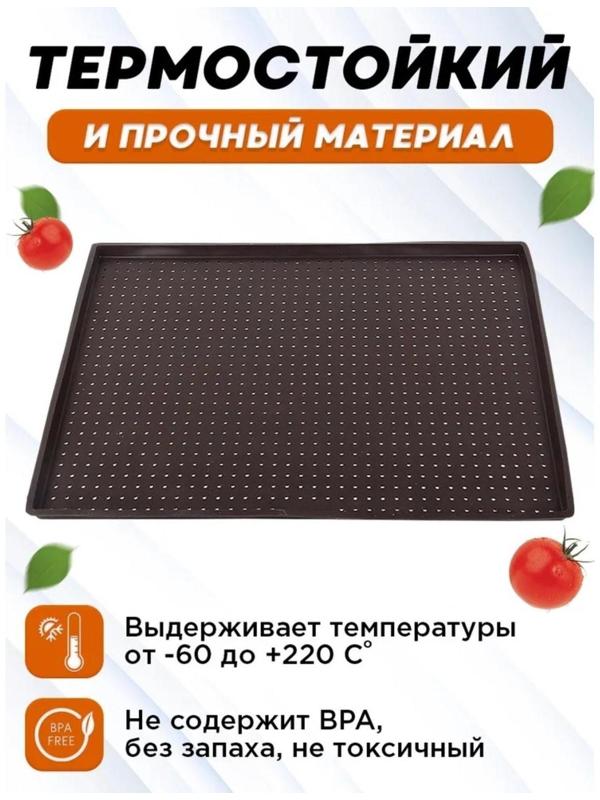 Противень силиконовый перфорированный прямоугольный Доляна, 40×31×1 см