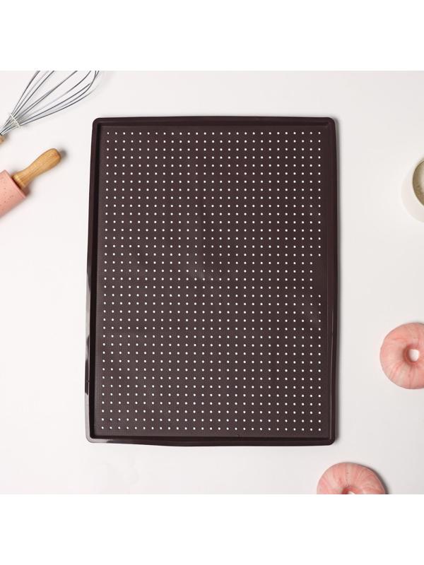 Противень силиконовый перфорированный прямоугольный Доляна, 40×31×1 см