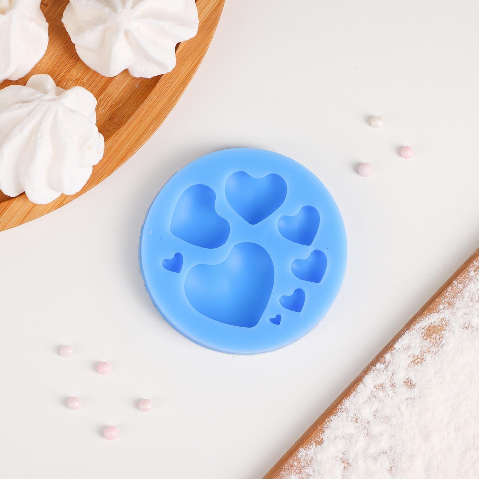 Молд «Сердца», 7,5×7,5 см, цвет МИКС