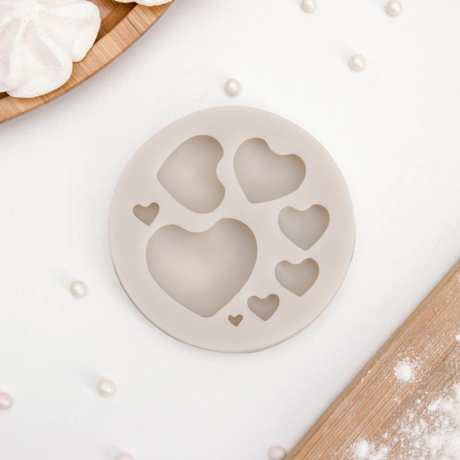 Молд «Сердца», 7,5×7,5 см, цвет МИКС