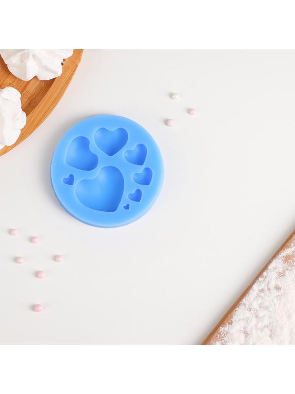 Молд «Сердца», 7,5×7,5 см, цвет МИКС