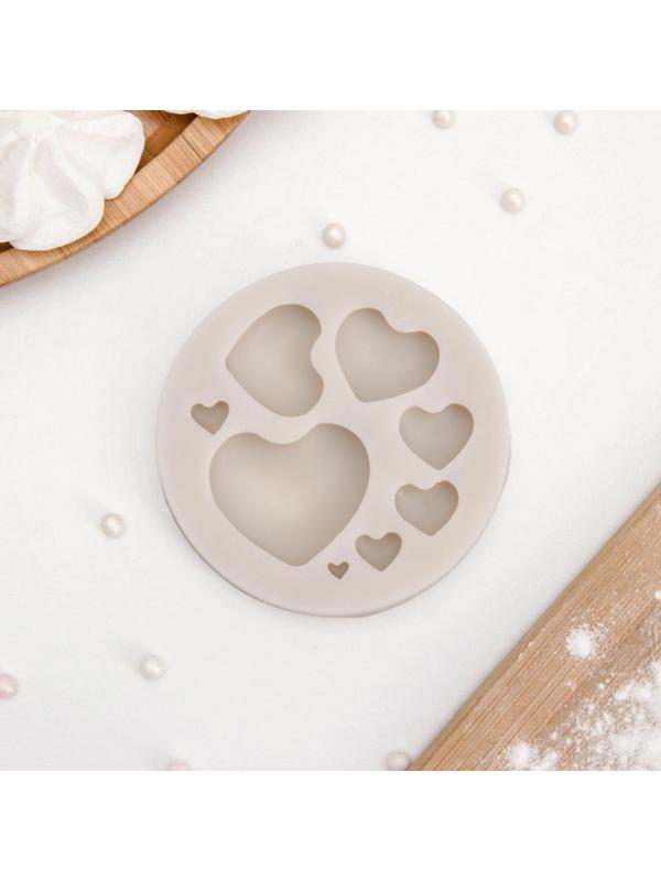 Молд «Сердца», 7,5×7,5 см, цвет МИКС