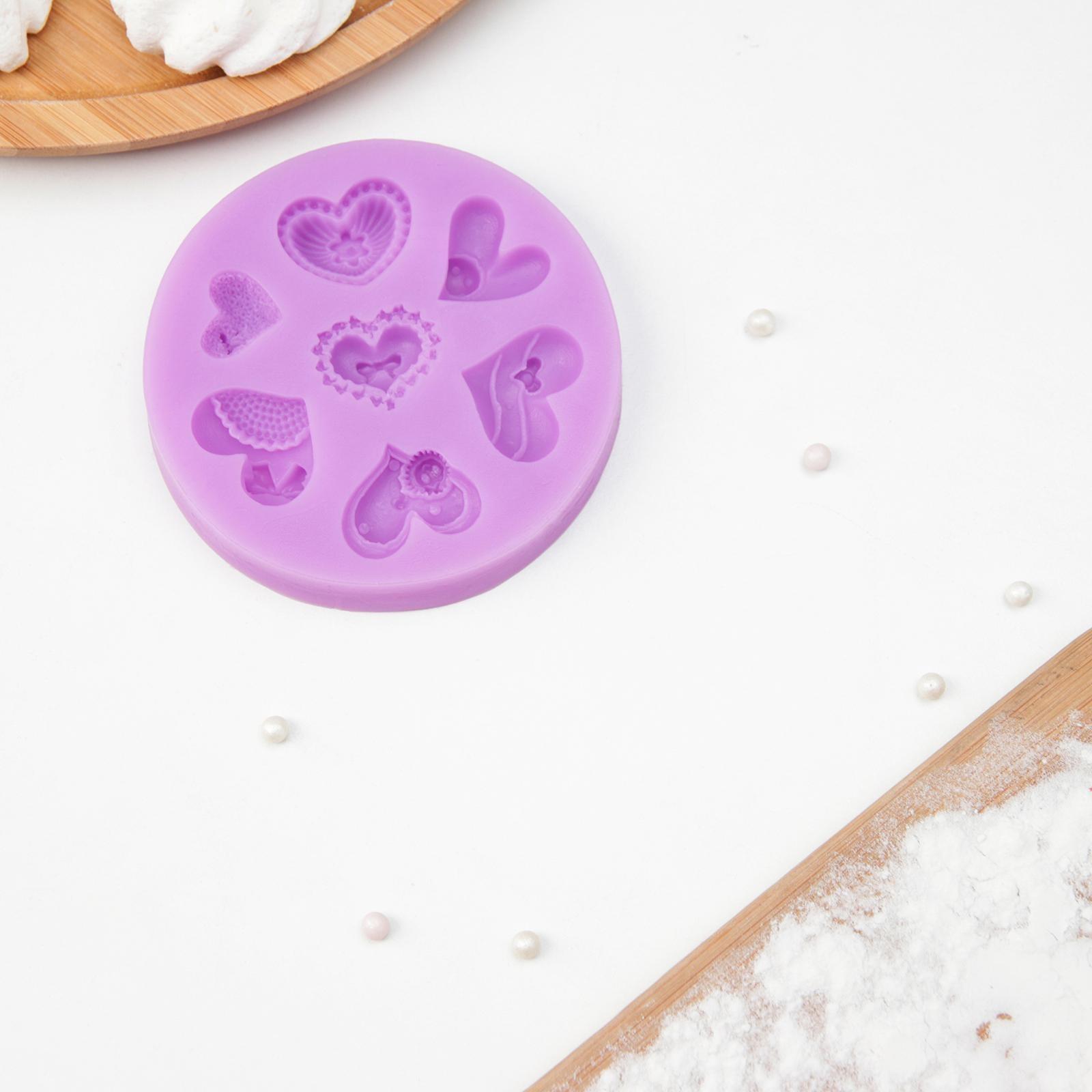 Молд «Сердца ажурные», 9,5×9,5 см, цвет МИКС