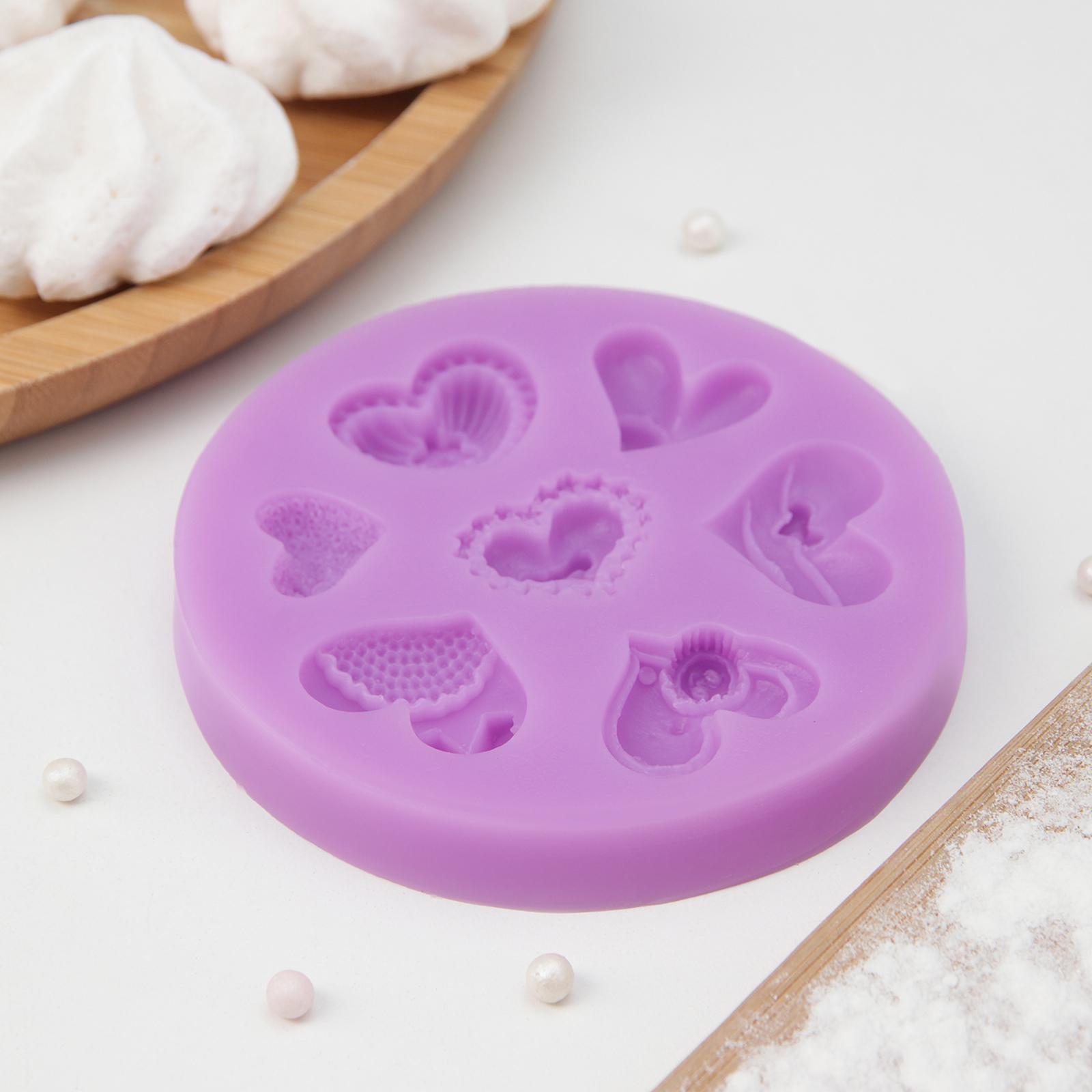 Молд «Сердца ажурные», 9,5×9,5 см, цвет МИКС