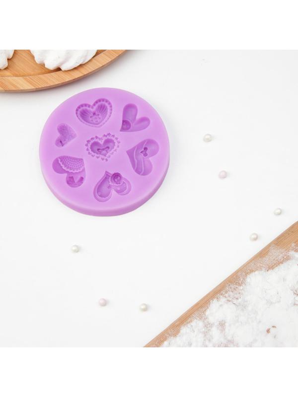 Молд «Сердца ажурные», 9,5×9,5 см, цвет МИКС