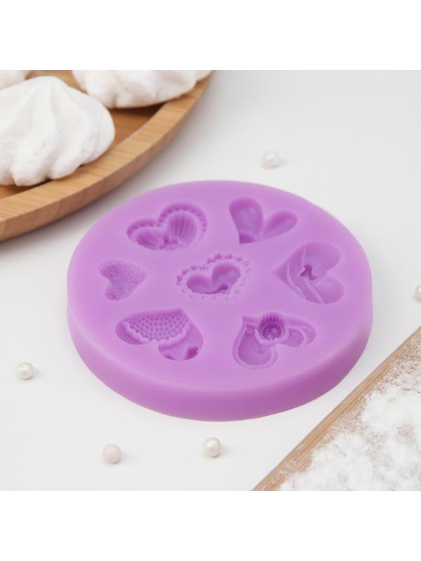 Молд «Сердца ажурные», 9,5×9,5 см, цвет МИКС