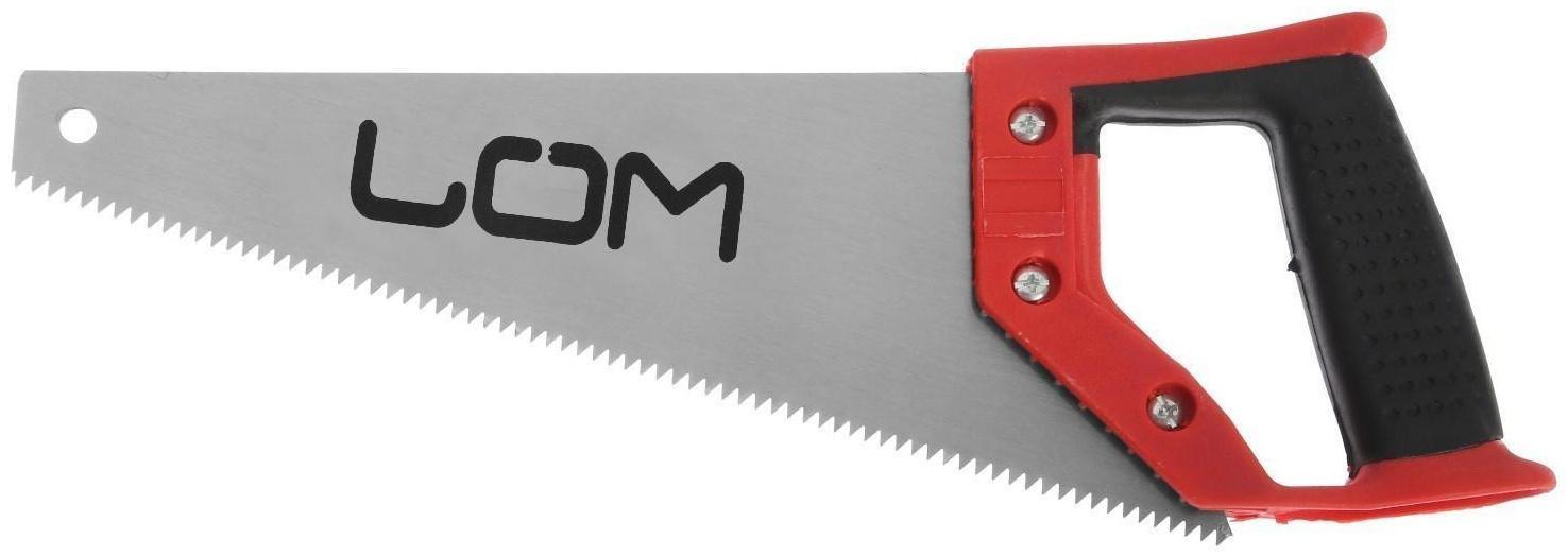 Ножовка по дереву ЛОМ, обрезиненная рукоятка, 7-8 TPI, 300 мм