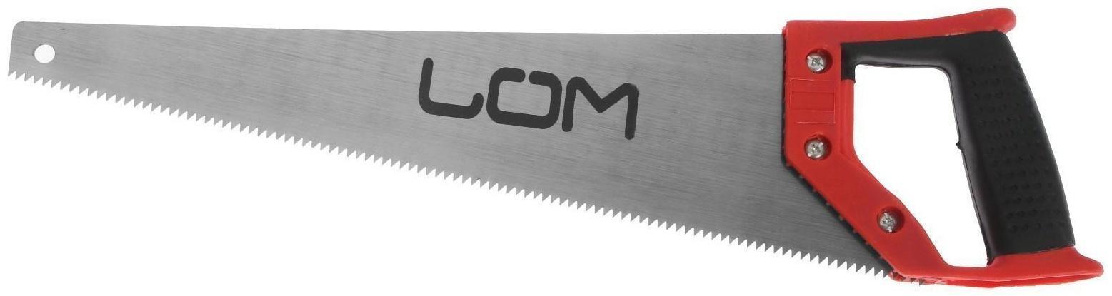 Ножовка по дереву ЛОМ, обрезиненная рукоятка, 7-8 TPI, 400 мм
