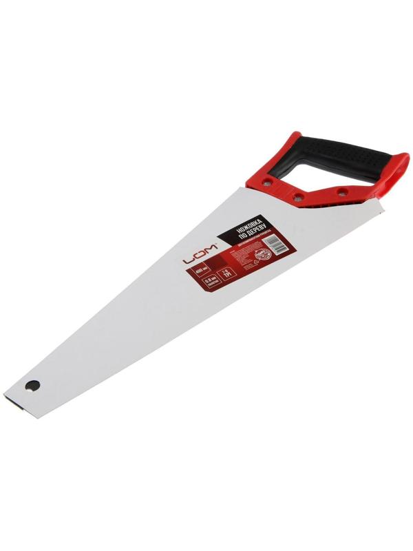 Ножовка по дереву ЛОМ, обрезиненная рукоятка, 7-8 TPI, 400 мм