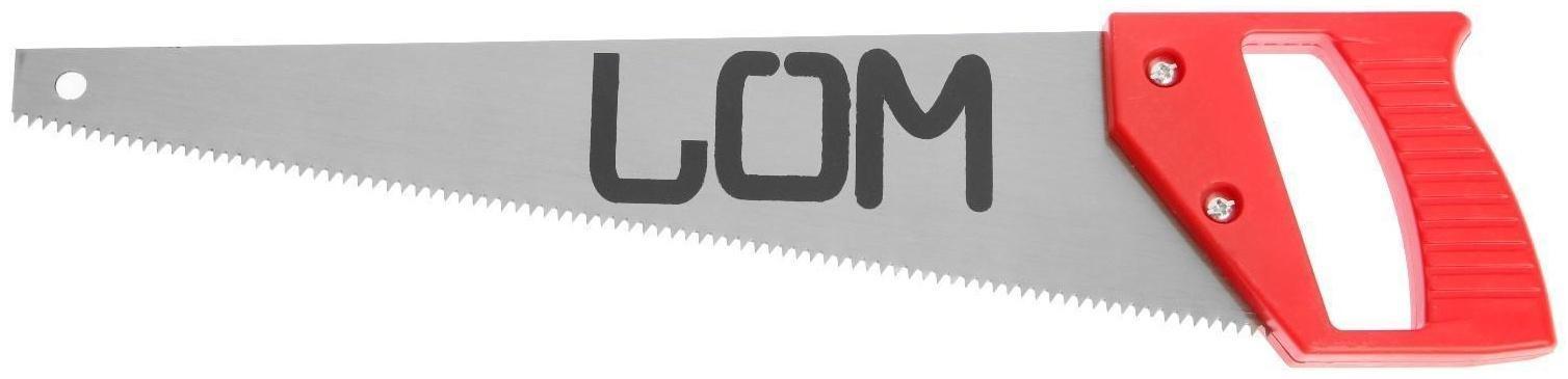 Ножовка по дереву ЛОМ, пластиковая рукоятка, 7-8 TPI, 350 мм