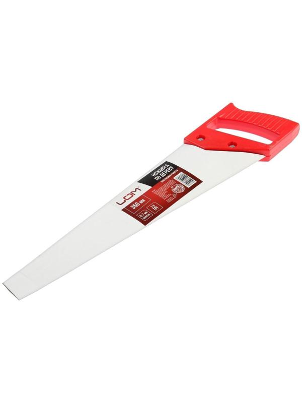 Ножовка по дереву ЛОМ, пластиковая рукоятка, 7-8 TPI, 350 мм