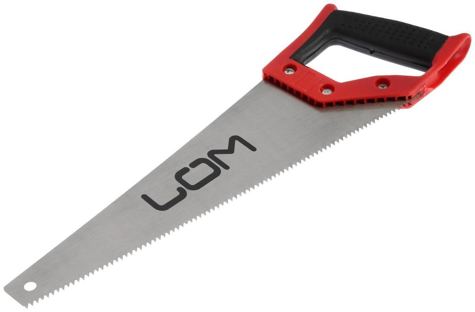 Ножовка по дереву ЛОМ, обрезиненная рукоятка, 7-8 TPI, 350 мм