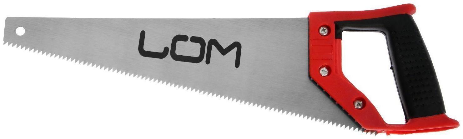 Ножовка по дереву ЛОМ, обрезиненная рукоятка, 7-8 TPI, 350 мм