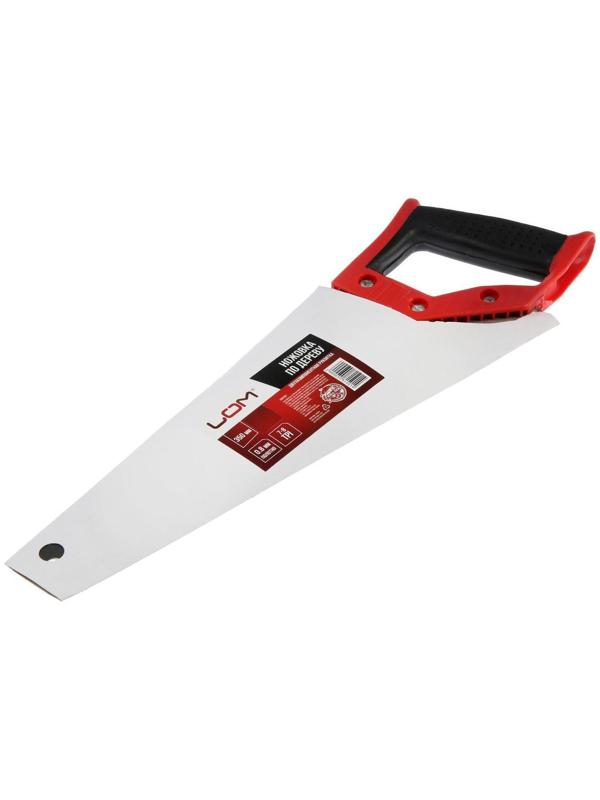 Ножовка по дереву ЛОМ, обрезиненная рукоятка, 7-8 TPI, 350 мм