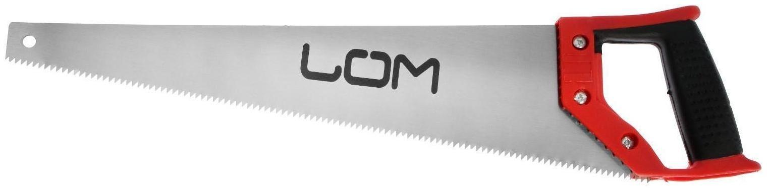 Ножовка по дереву ЛОМ, обрезиненная рукоятка, 7-8 TPI, 450 мм