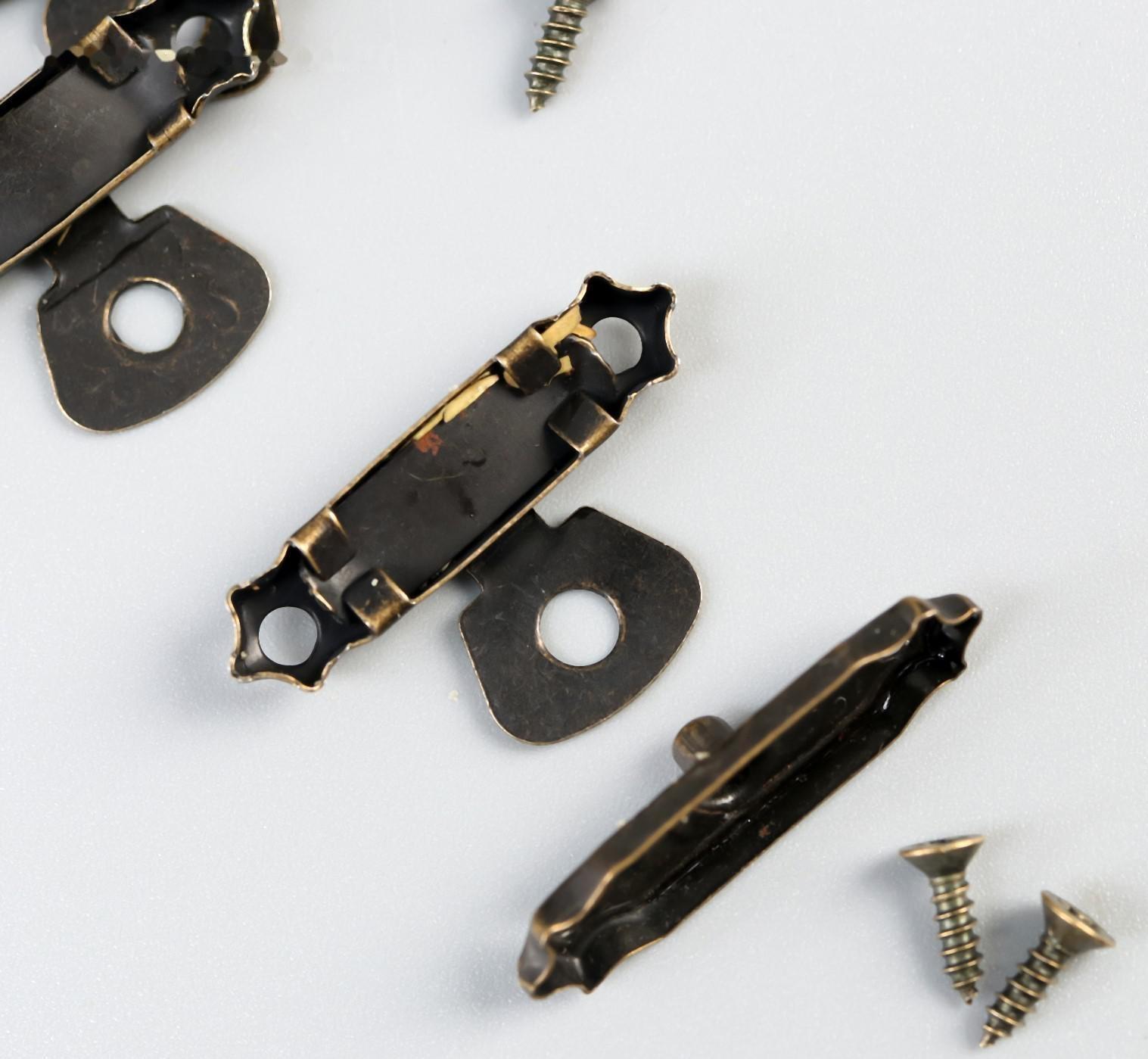 Замок металл для шкатулки бронза + гвозд. набор 10 шт 1,5х2,7 см