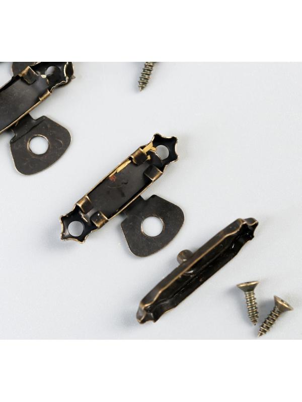 Замок металл для шкатулки бронза + гвозд. набор 10 шт 1,5х2,7 см