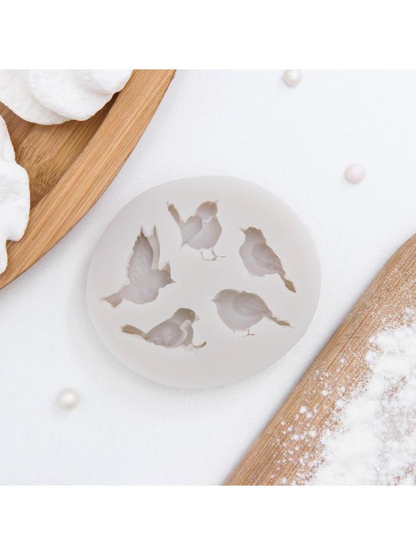 Молд «Пять птиц», 6×5,5×1 см, цвет МИКС