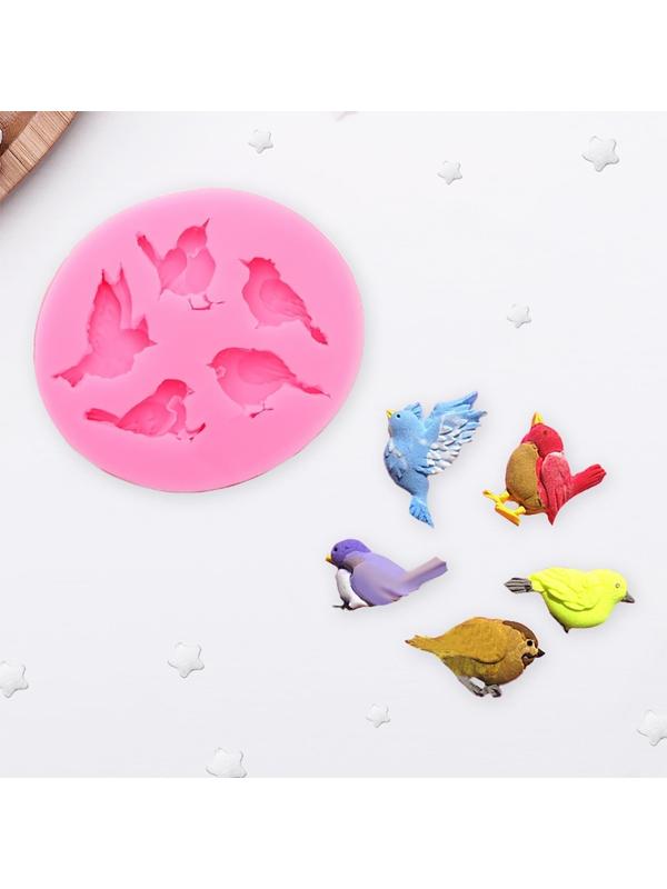 Молд «Пять птиц», 6×5,5×1 см, цвет МИКС