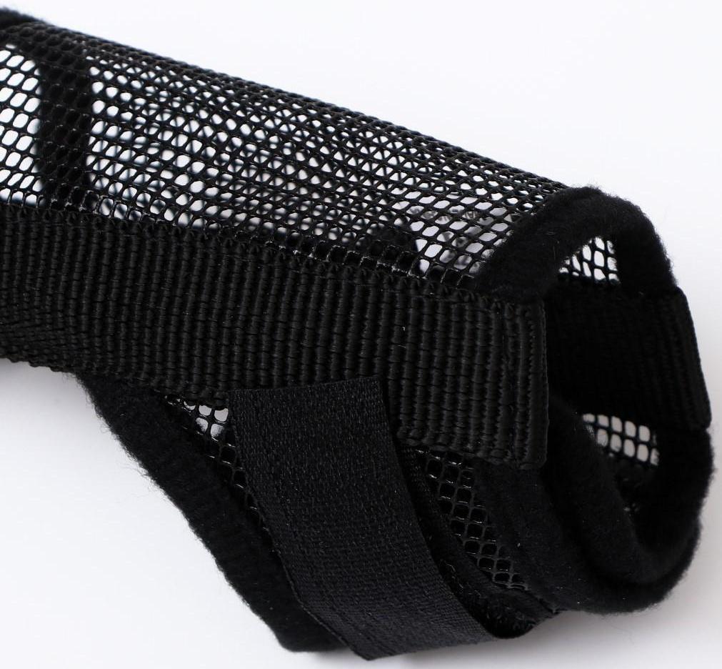 Намордник сетчатый с двойной фиксацией, размер M, чёрный (ДН 10 см, ОМ 20 см)