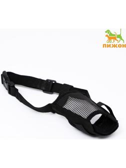 Намордник сетчатый с двойной фиксацией, размер M, чёрный (ДН 10 см, ОМ 20 см)