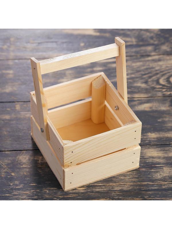 Кашпо деревянное 12×11×9 см 