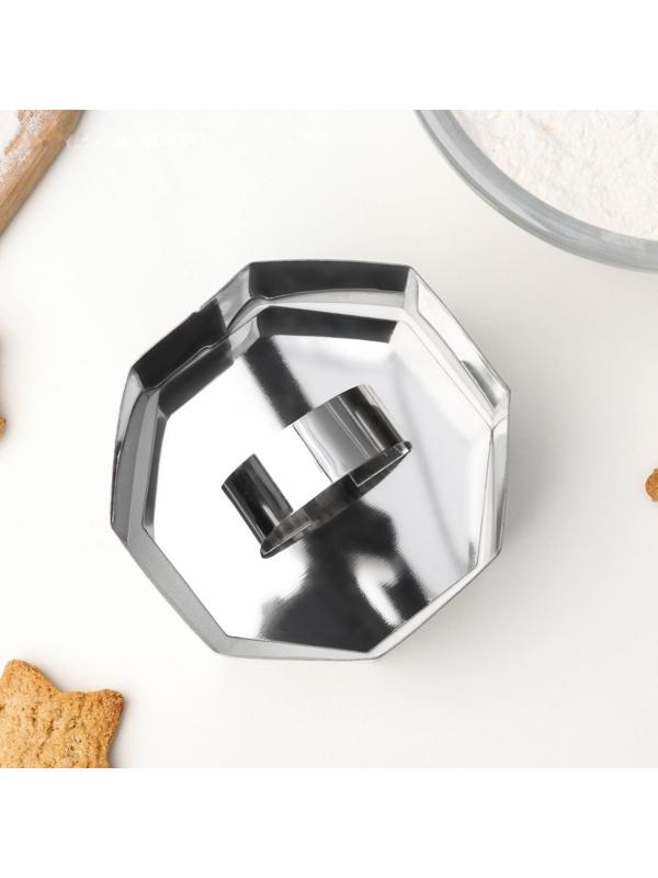 Форма для выкладки Доляна «Восьмиугольник», 7,5×4 см, с прессом, нержавеющая сталь