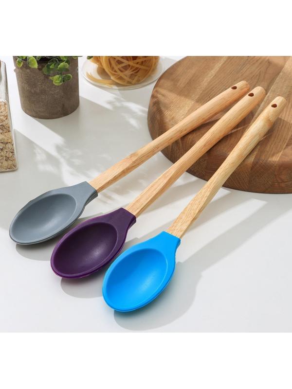 Ложка гарнирная Доляна «Бамбук», 34 см, цвет МИКС