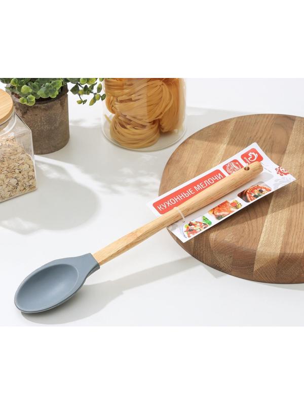 Ложка гарнирная Доляна «Бамбук», 34 см, цвет МИКС