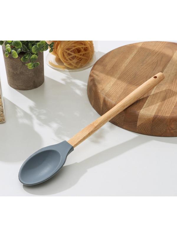 Ложка гарнирная Доляна «Бамбук», 34 см, цвет МИКС