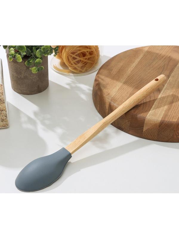 Ложка гарнирная Доляна «Бамбук», 34 см, цвет МИКС