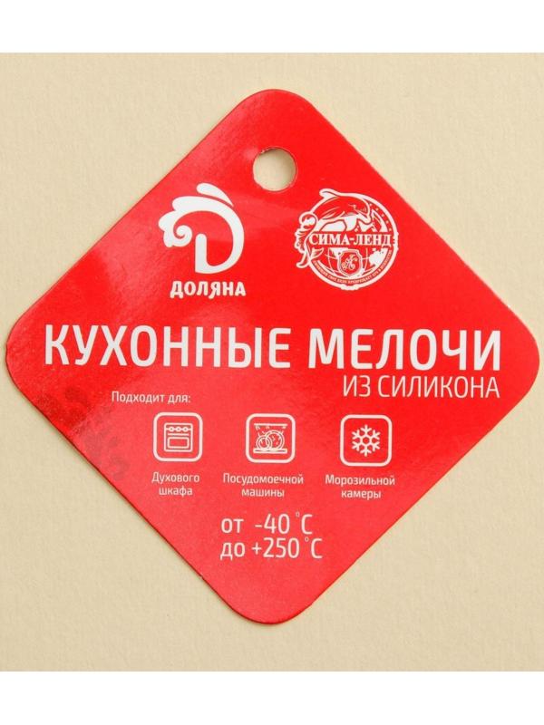 Набор для выпечки Доляна «Лёд. Макси», 3 предмета: лопатка 24 см, кисть 22 см, венчик 26 см, цвет МИКС