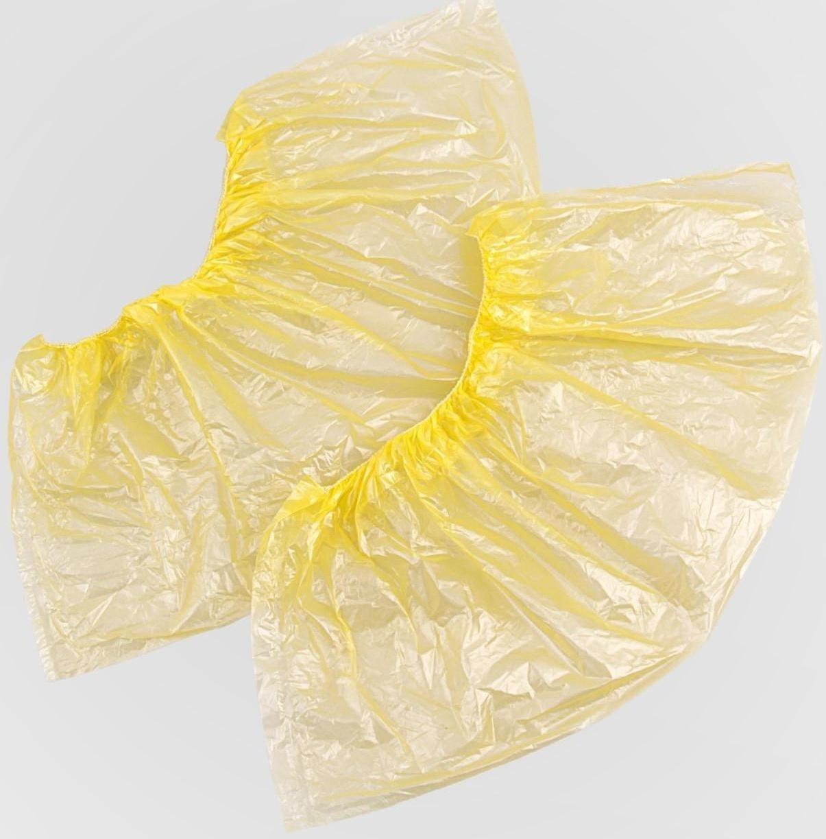 Бахилы стандарт, жёлтые, 25 пар, 400 x 150 мм., 18 мкм., 2,6 г.