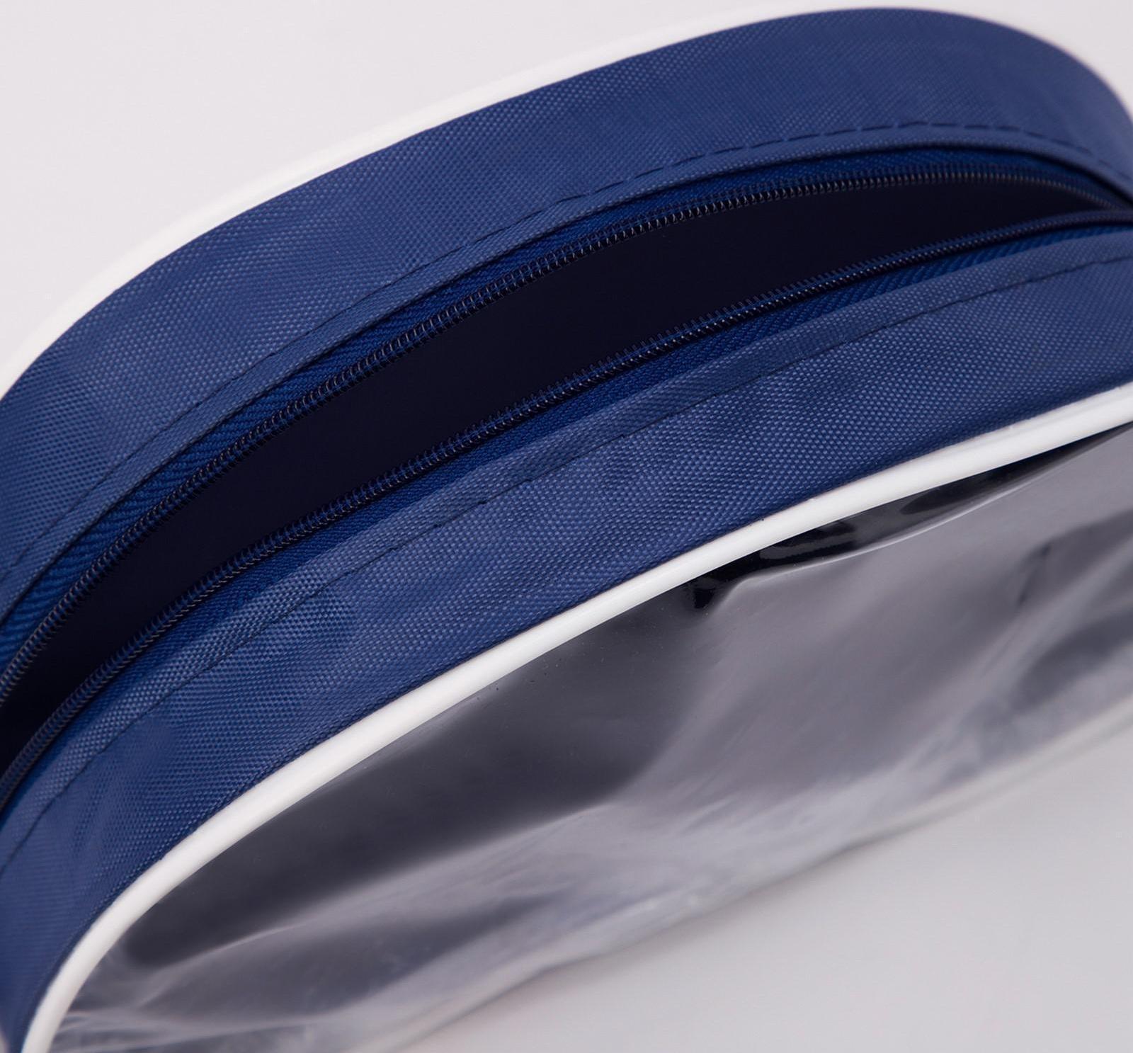 Косметичка на молнии, с ручкой, цвет синий