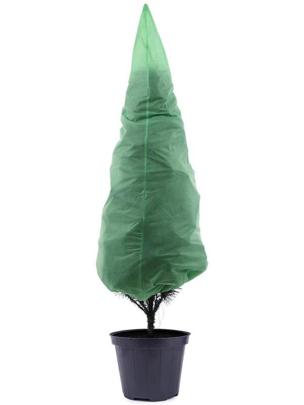 Чехол для растений, конус на завязках, 170 × 110 см, спанбонд с УФ-стабилизатором, плотность 60 г/м², зелёный