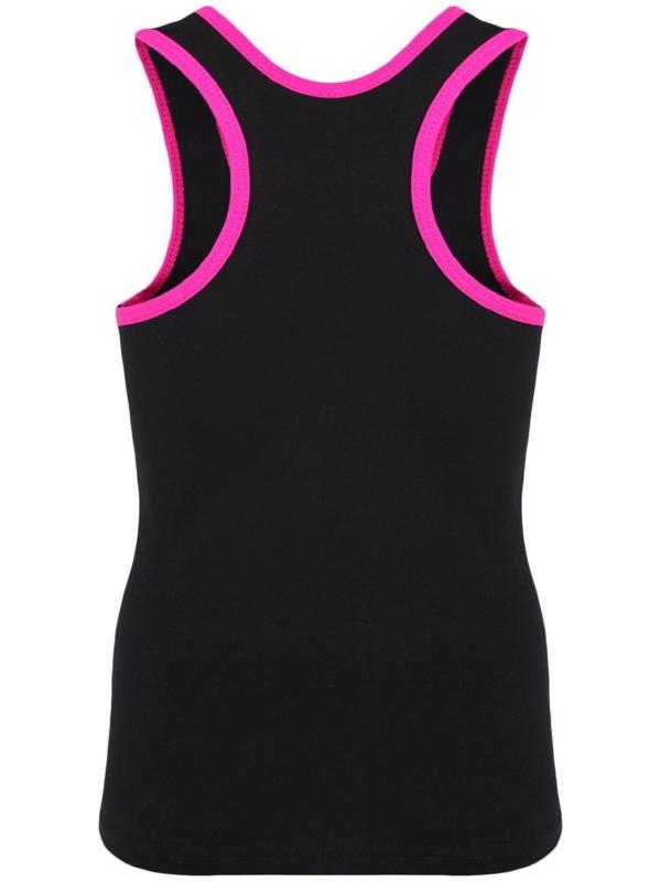 Майка-борцовка с окантовкой, размер 36, цвет чёрный/фуксия