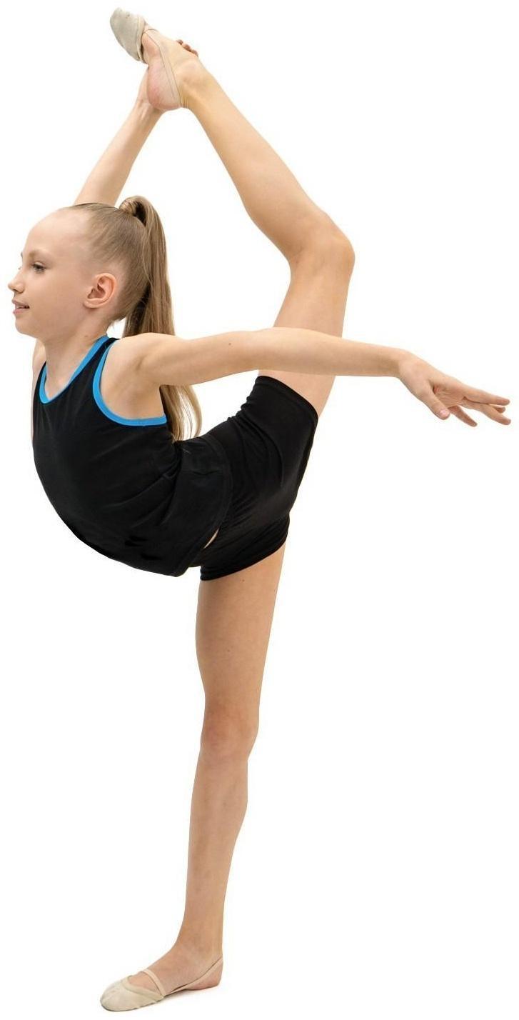 Майка-борцовка с окантовкой, размер 32, цвет чёрный/бирюзовый