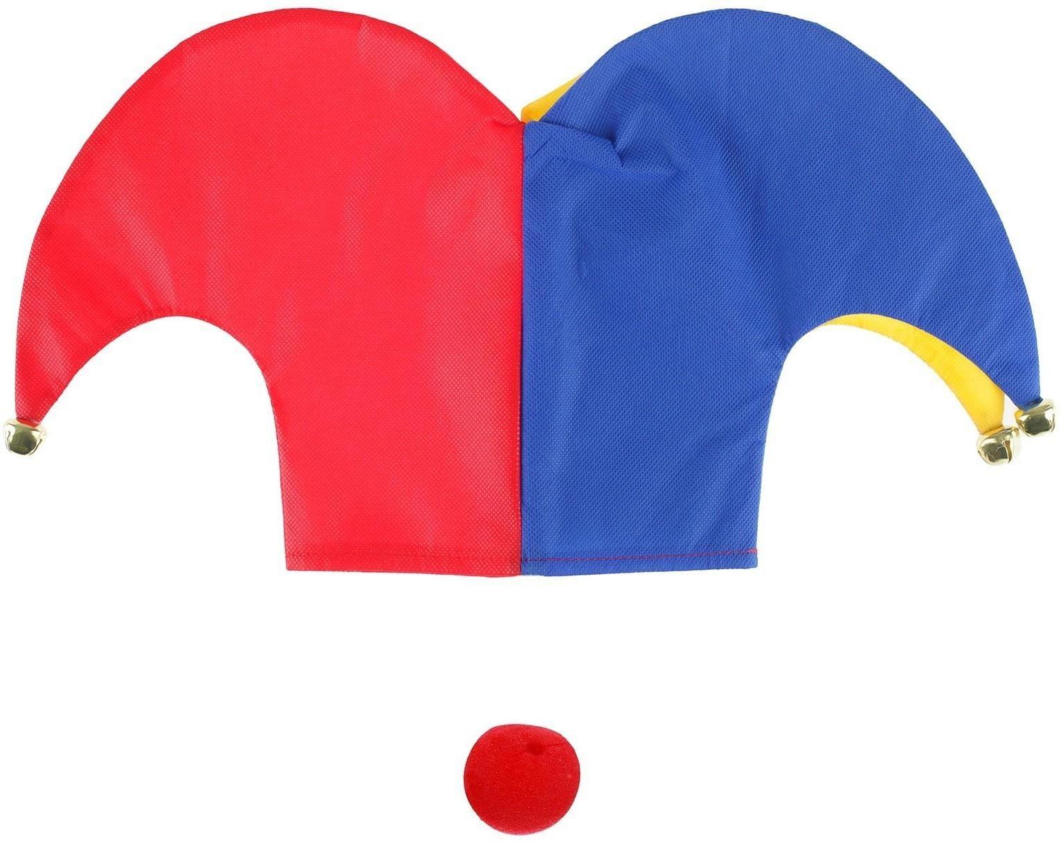 Карнавальный набор «Клоун», 2 предмета: нос, шапка р-р. 56-58