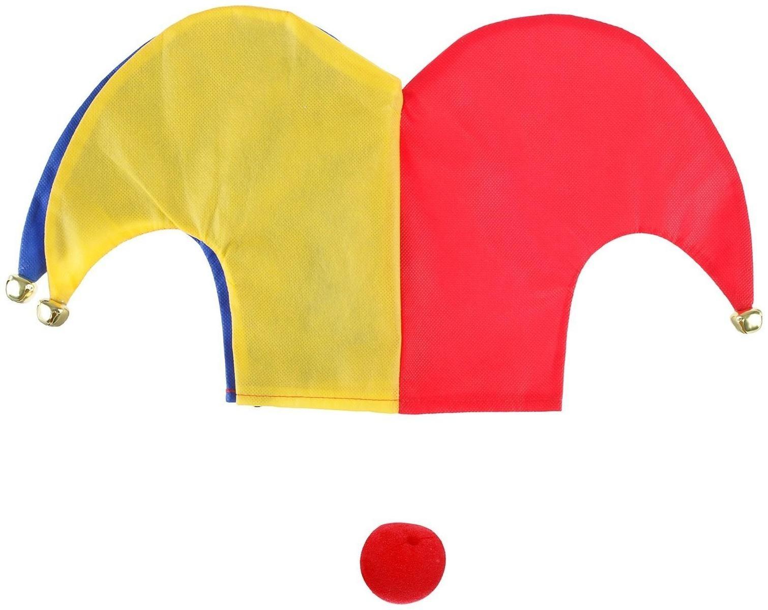 Карнавальный набор «Клоун», 2 предмета: нос, шапка р-р. 56-58