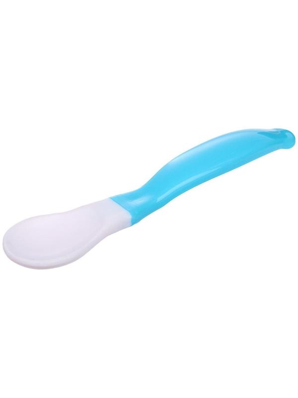 Набор детской посуды, 3 предмета: тарелка на присоске, крышка, ложка, цвет голубой