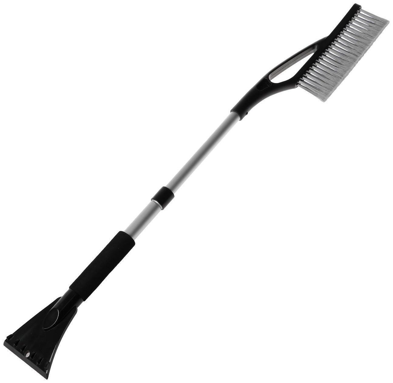Щетка-сметка TORSO, скребок, телескопическая 69-88 см, мягкая ручка, серый