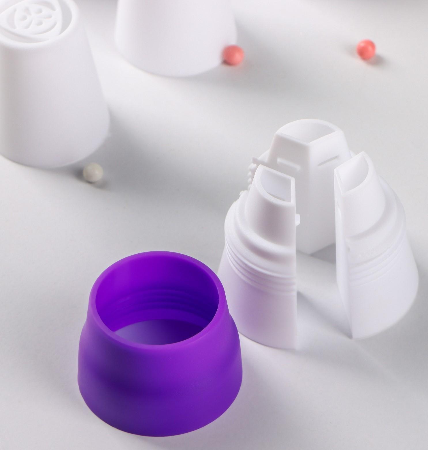 Набор насадок кондитерских, d=3,5 см, 8 шт, 2 адаптера, цвет МИКС