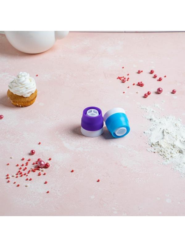 Набор насадок кондитерских, d=3,5 см, 16 шт, 2 адаптера, цвет МИКС