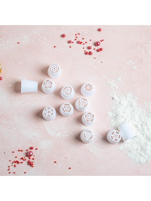 Набор насадок кондитерских, d=3,5 см, 16 шт, 2 адаптера, цвет МИКС